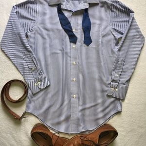 Ralph Lauren Blue & White Stripped Button Down